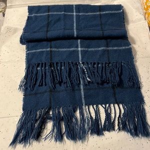 Old Navy Soft Dark Blue Fringed Scarf